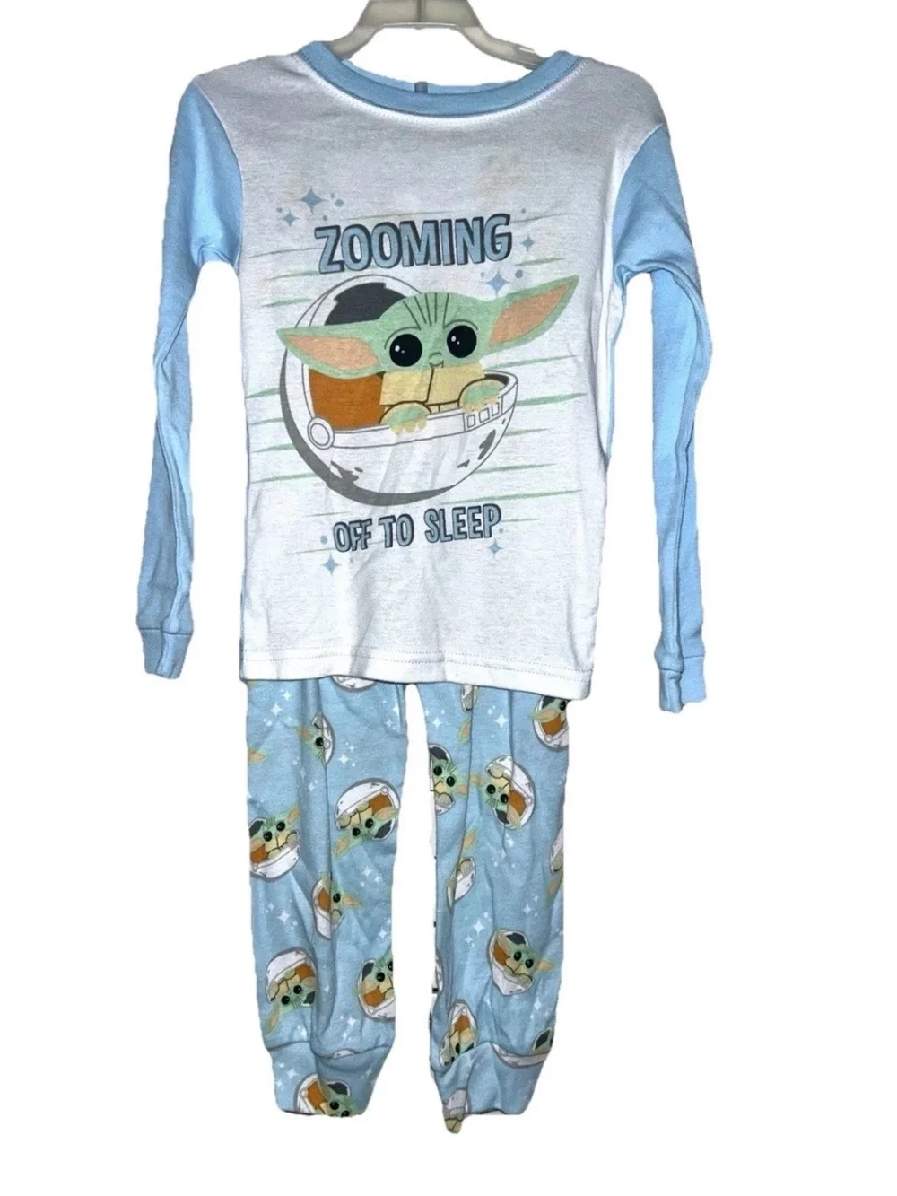 Star Wars The Mandalorian Boys Blue 2-PC Grogu Baby Yoda Long Sleeve Pajamas